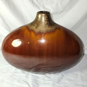 Vintage Brown Ceramic Vase 1960s